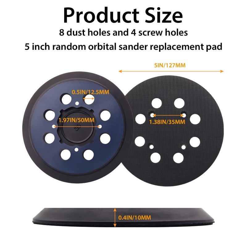 SHUTTLE GENIUS 3 Pack Replacement Sander Pads for Dewalt Sander, 5"" 8 Hole Hook and Loop Orbital Sander Pad for DeWalt DWE64233 & N329079 Compatible with DWE6423/6423K, DWE6421/6421K, DWE6421-B2,DCW210B - Image 3